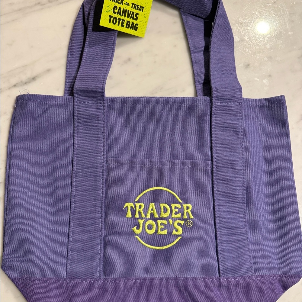 Trader Joe's Purple Canvas Tote Bag